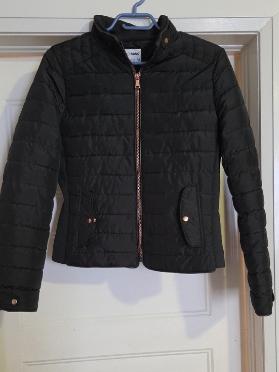 Ci Sono Jackets & Blazers - Ci Sono Black Quilted Puffer Jacket with Rose Gold Accents